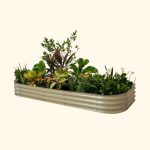 Vego Graden | 11" Tall 10 In 1 Modular Metal Raised Garden Bed Kit Pearl White