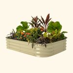 Vego Graden | 11" Tall 6 In 1 Modular Metal Raised Garden Bed Kit Pearl White