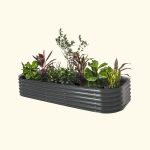 17" Tall 10 In 1 Modular Metal Raised Garden Bed Kit | Vego Garden | Modern Gray