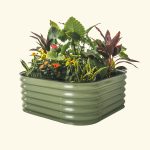 Vego Garden | 17" Tall 4 In 1 Modular Metal Raised Garden Bed Kit Olive Green