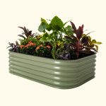 Vego Garden 17" Tall 6 In 1 Modular Metal Raised Garden Bed Kit Olive Green