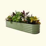 Vego Graden | 17" Tall 9 In 1 Modular Metal Raised Garden Bed Kit Olive Green