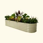 Vego Graden | 17" Tall 9 In 1 Modular Metal Raised Garden Bed Kit Pearl White